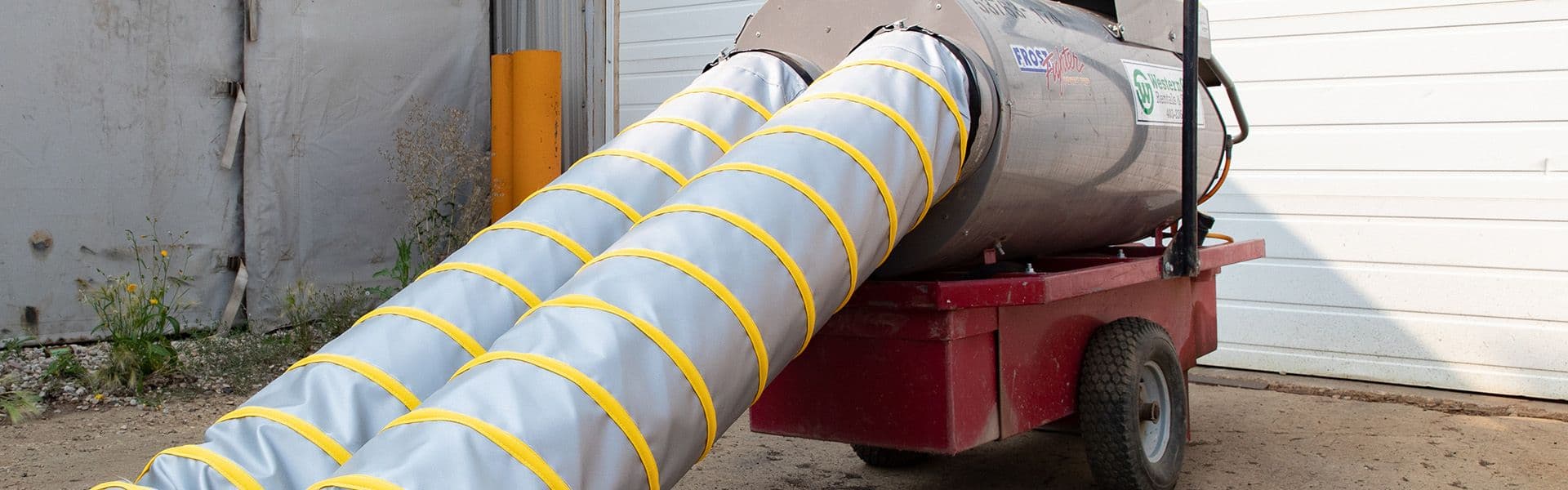 article image portable temporary ducting heat rental unit application