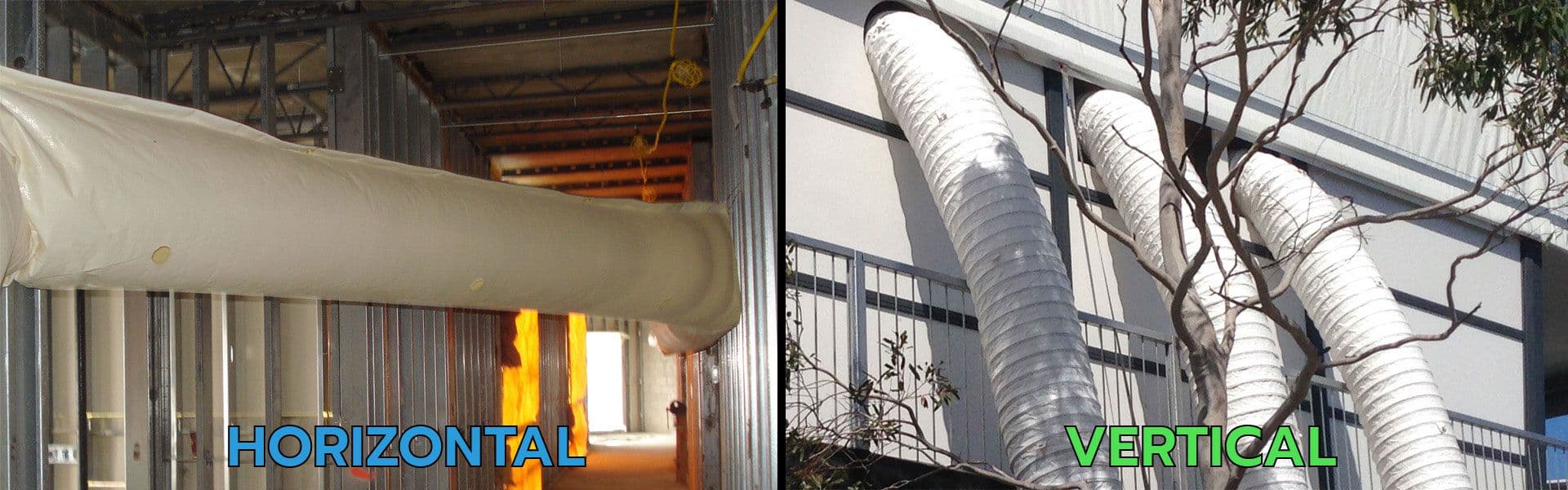 article image portable temporary ducting horizontal vertical orientations