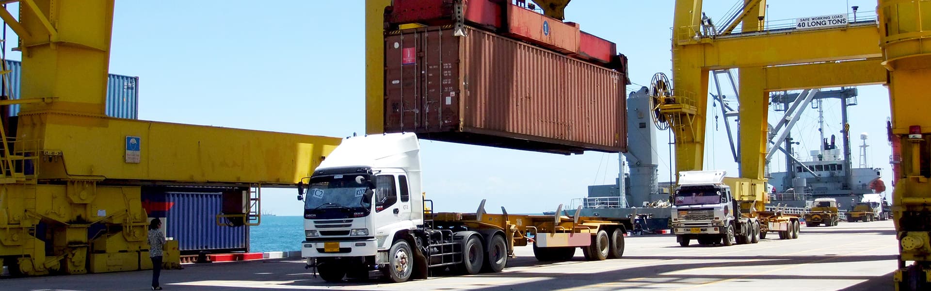 container truck dock yard containerized shipping solutions