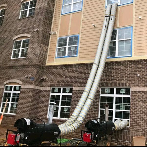 article image portable temporary ducting application heating construction hvac